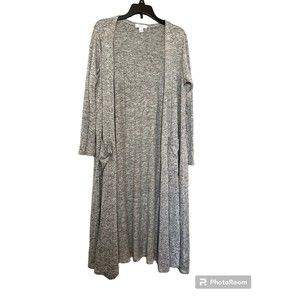 Lularoe Sarah long cardigan heathered gray‎ size S